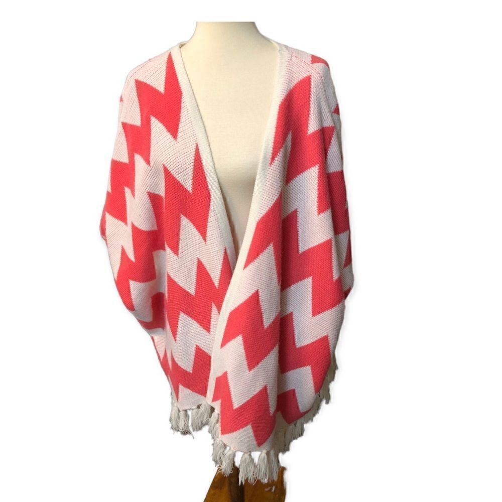 Coco Love chevron print coral and white cardigan